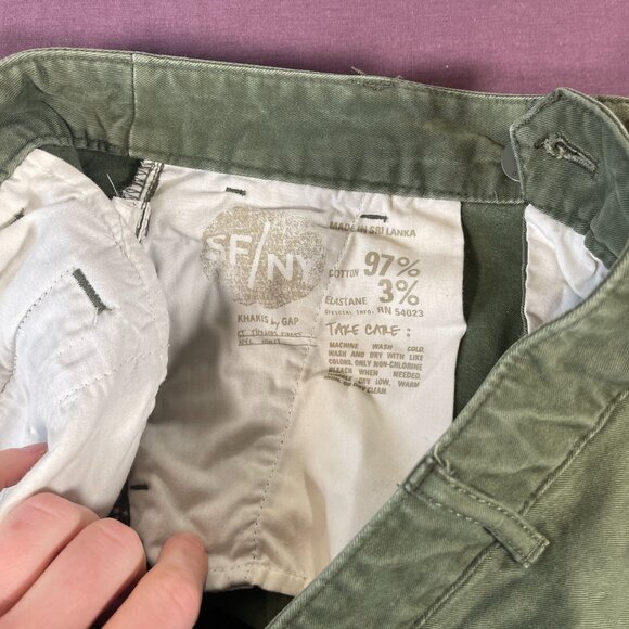 Olive Green Khakis by Gap skinny size 2 with 25" inseam - like NEW - Picture 6 of 7